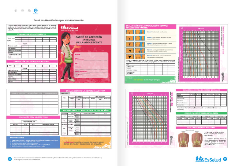Carné de Atención Integral del Adolescente | PDF | Sistema reproductivo ...
