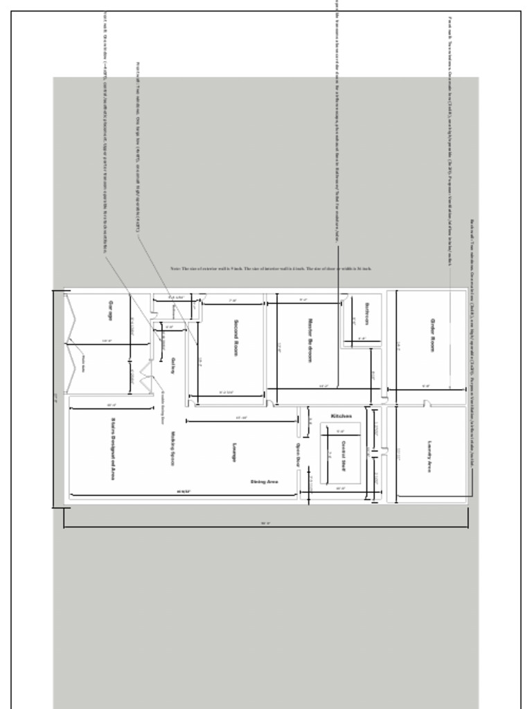 Architectural Room Dimensions and Features | PDF | Door | Window