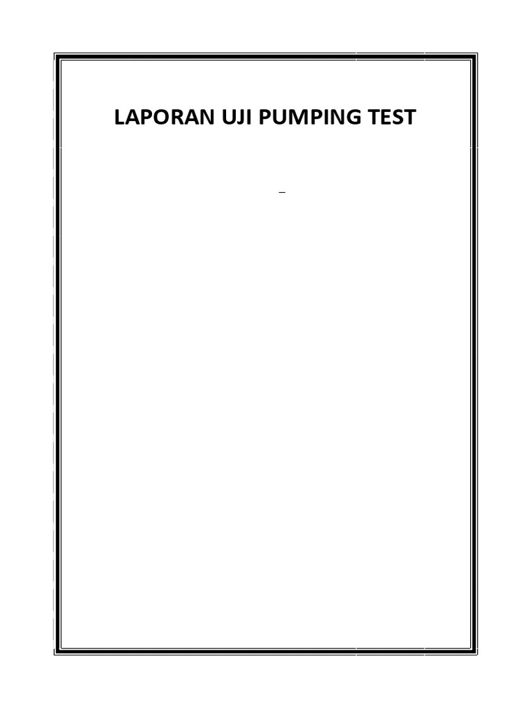 Laporan Uji Pumping Test NTT | PDF