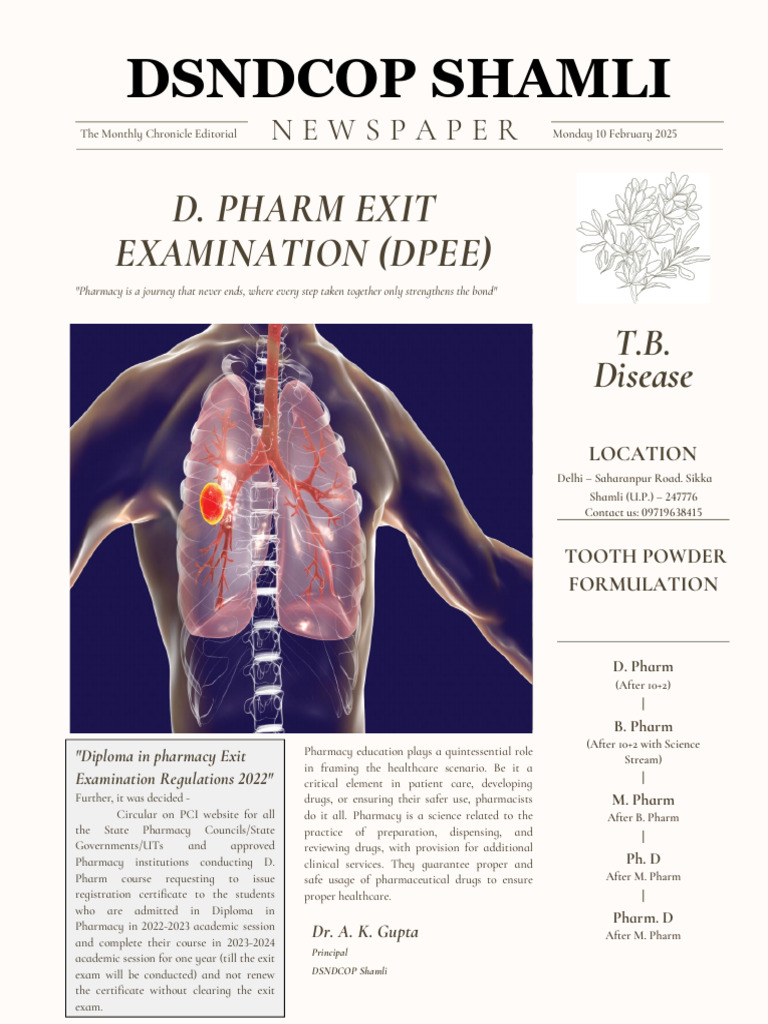 Dsndcop News Paper 10TH Feb-1 | PDF | Tuberculosis | Mycobacterium