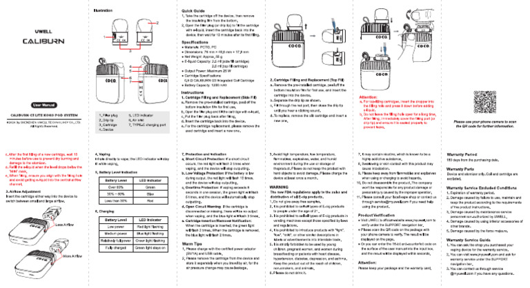 uwell caliburn manual Caliburn g3 Lite Koko User Manual