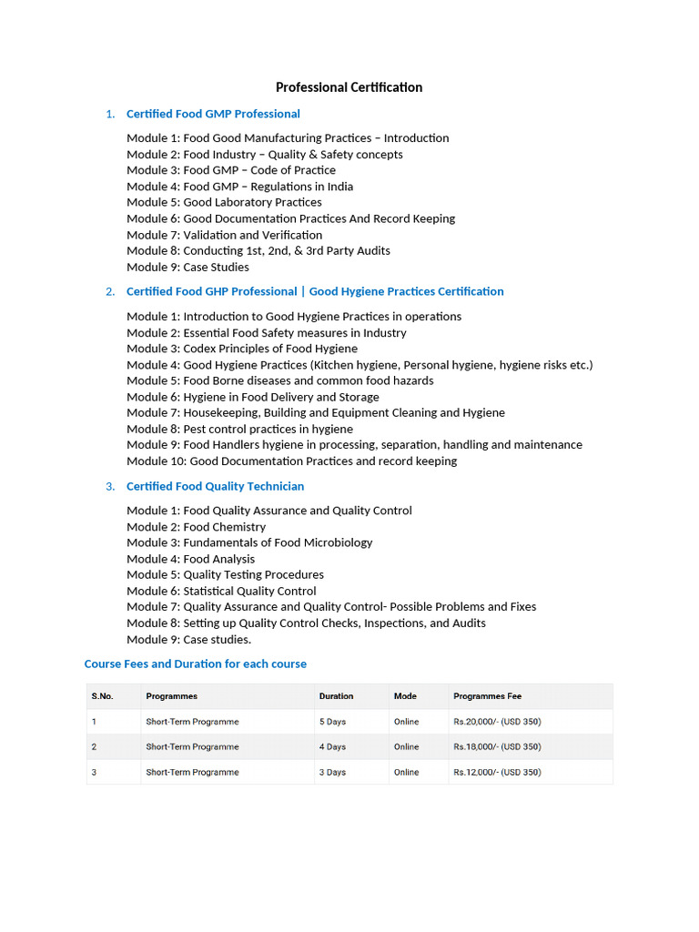 Professional Certification | PDF