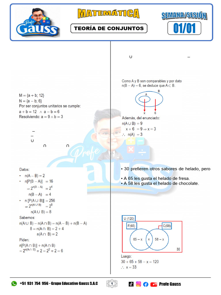 Ejercicios de Teoría de Conjuntos y Resoluciones | PDF | Matemáticas