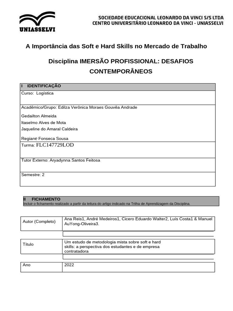 Soft e Hard Skills no Trabalho: Importância | PDF | Aprendizado | Cognição