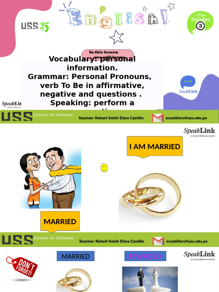 Personal Information Vocabulary Guide | PDF