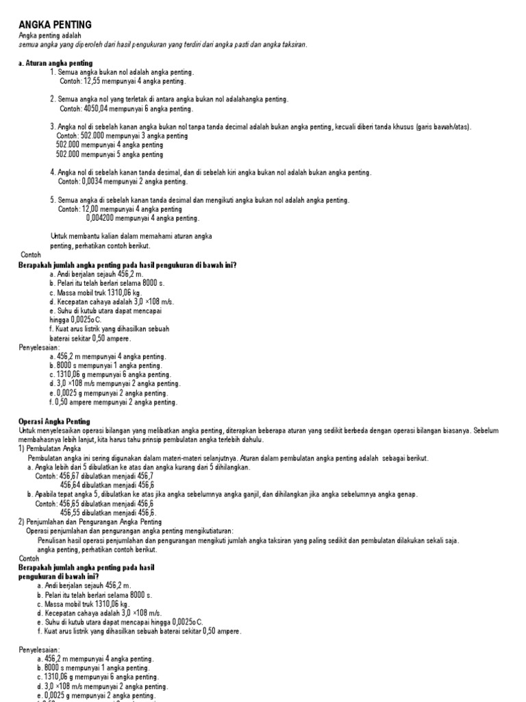 Angka Penting Adalah