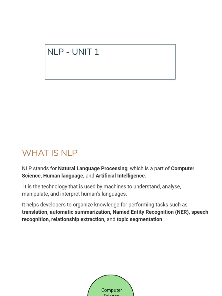 NLP Unit 1 1 | PDF | Morphology (Linguistics) | Statistical Classification