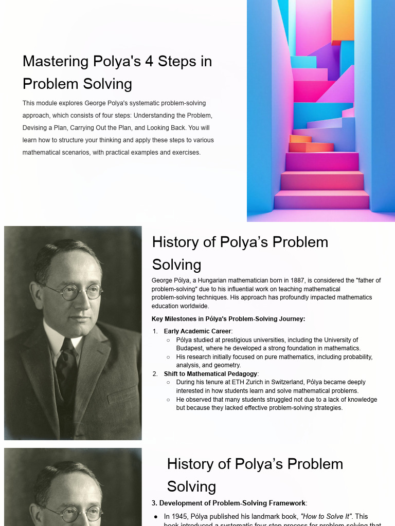 Mastering Polya's Problem-Solving Steps | PDF | Mathematics