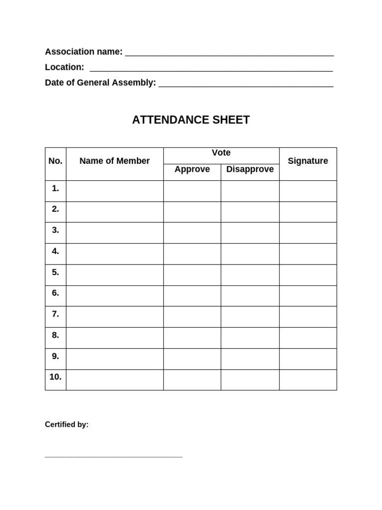 Copy of Attendance Sheet | PDF