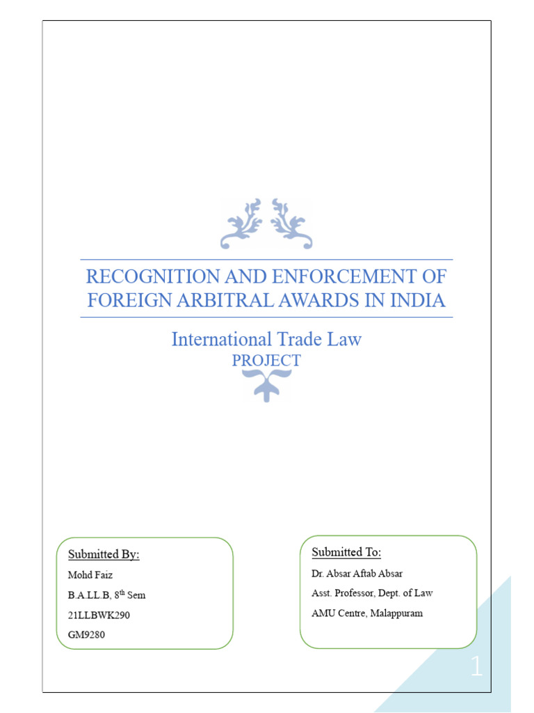 Foreign Arbitral Awards in India: Enforcement Guide | PDF | Arbitration ...