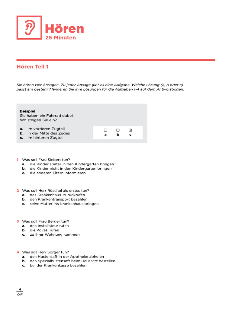 Hören Test B1 | PDF