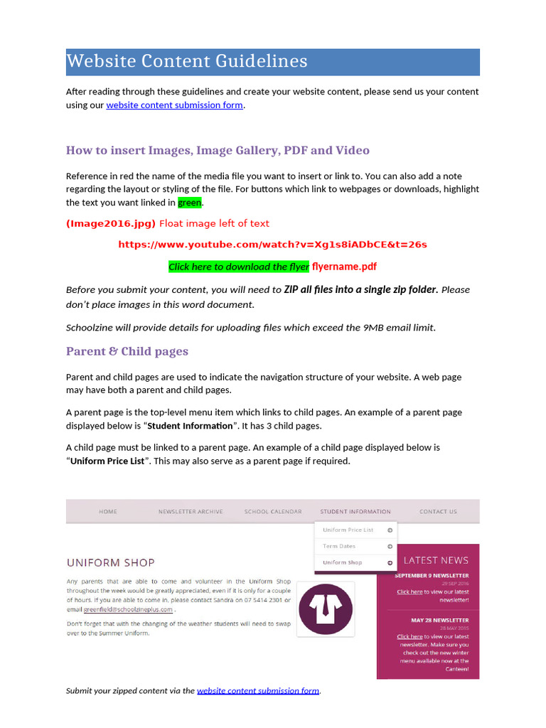 Website Content Guidlines V2.2 | PDF