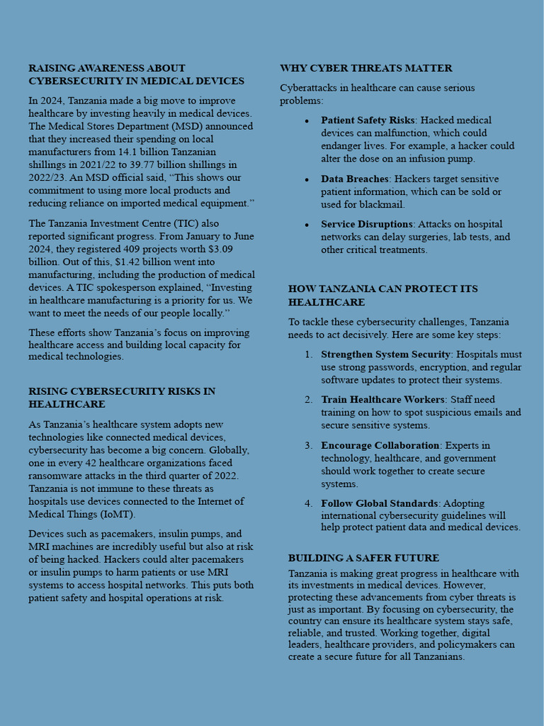 Raising Awareness About Cybersecurity in Medical Devices | PDF ...