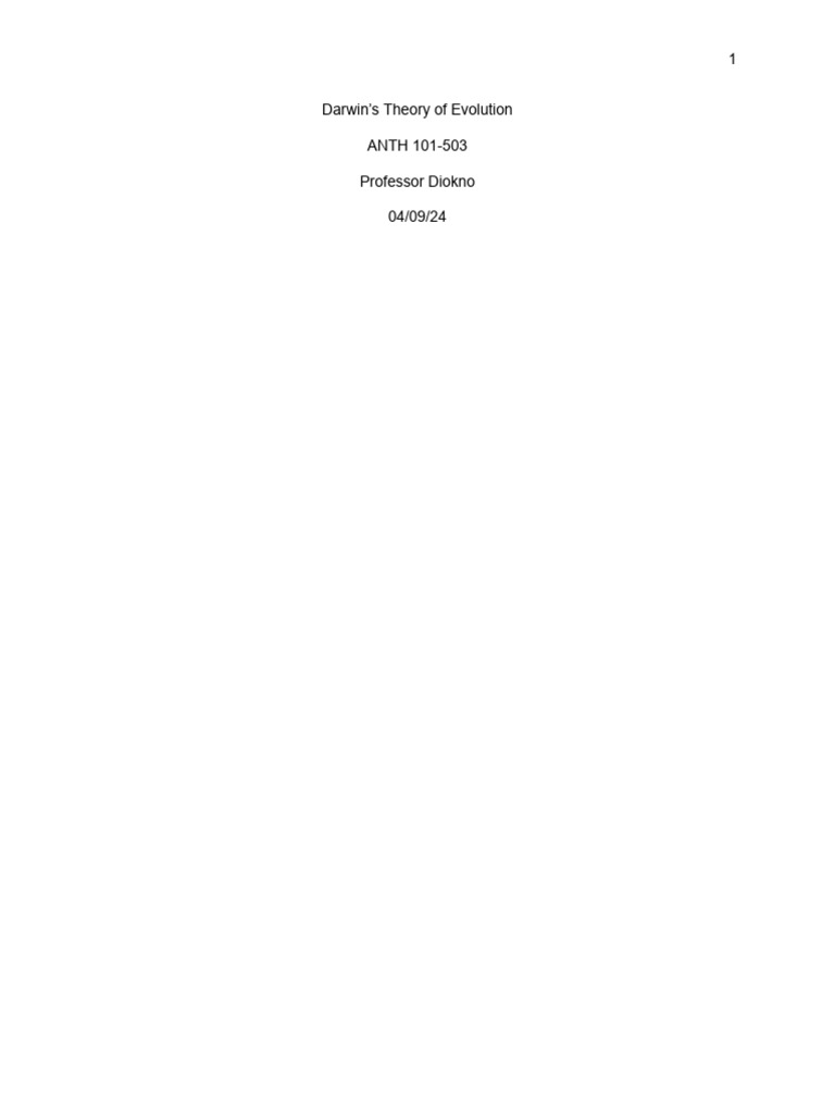 Darwin's Evolution Theory Explained | PDF | Natural Selection | Biology