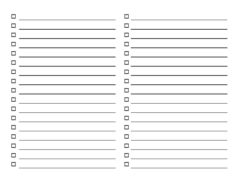 2 Blank Checklists Large Print | PDF