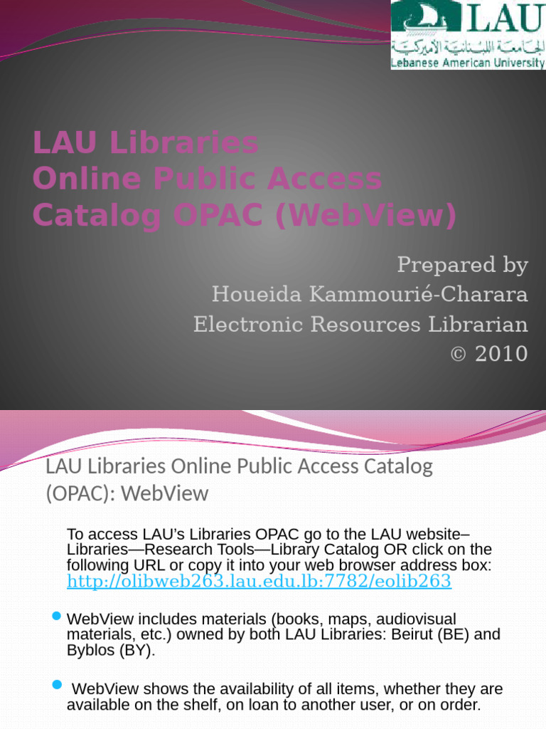 Introduction - To - OPAC - June 2010 | PDF | Libraries | Index Term