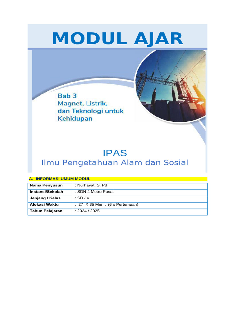 Modul Ajar IPAS Kelas 5 - BAB 3 | PDF