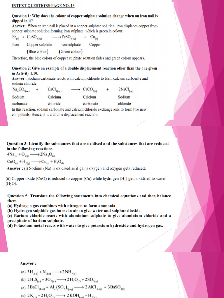 Chemical Reactions-4 HomeWork | PDF