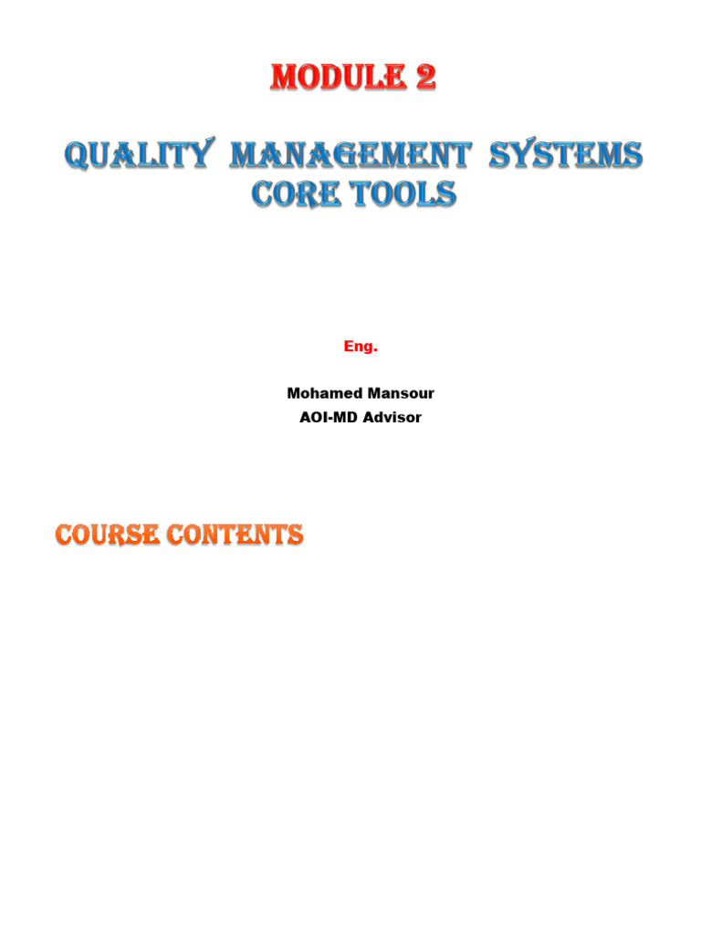 Quality Tools - Module 02 | PDF | Swot Analysis | Business