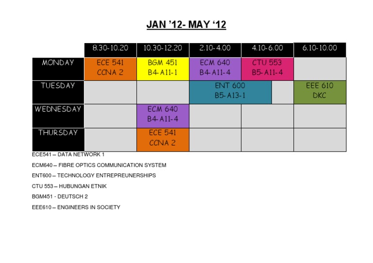 Timetables | PDF