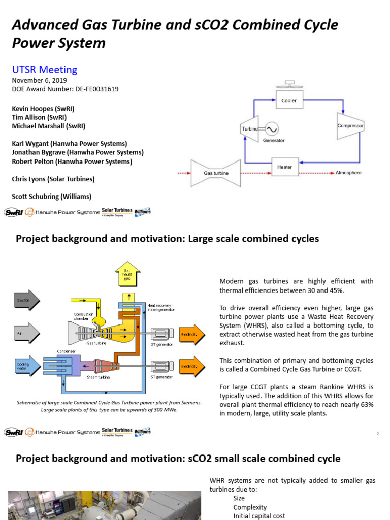 sCO2 Waste Heat Recovery for Gas Turbines | PDF | Gas Turbine | Energy ...