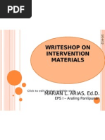 Intervention Materials Power Point Presentation