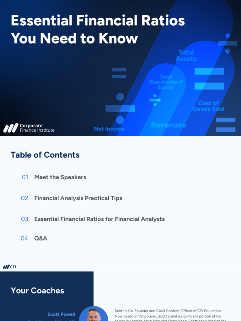 Financial Ratios Webinar CFI 2023 12 | PDF | Leverage (Finance) | Debt