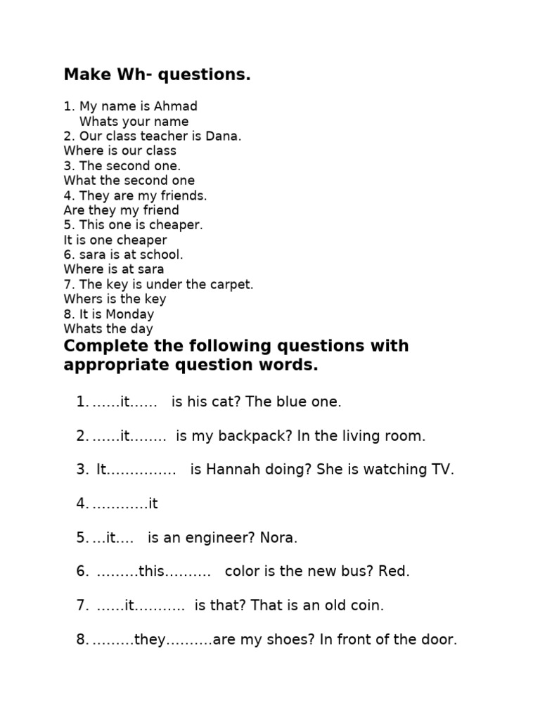 Creating Wh- Questions | PDF