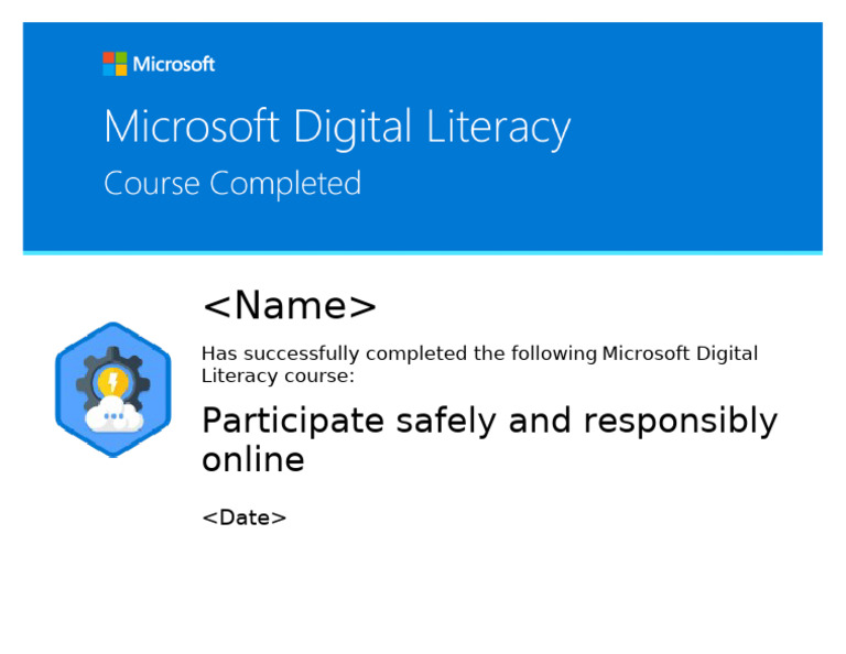 Microsoft Digital Literacy Course Completion | PDF