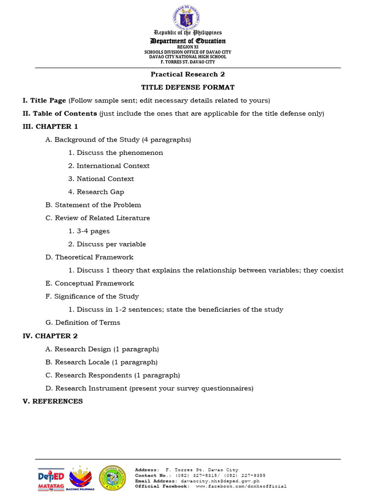 Practical Research 2 Title Defense Guide | PDF