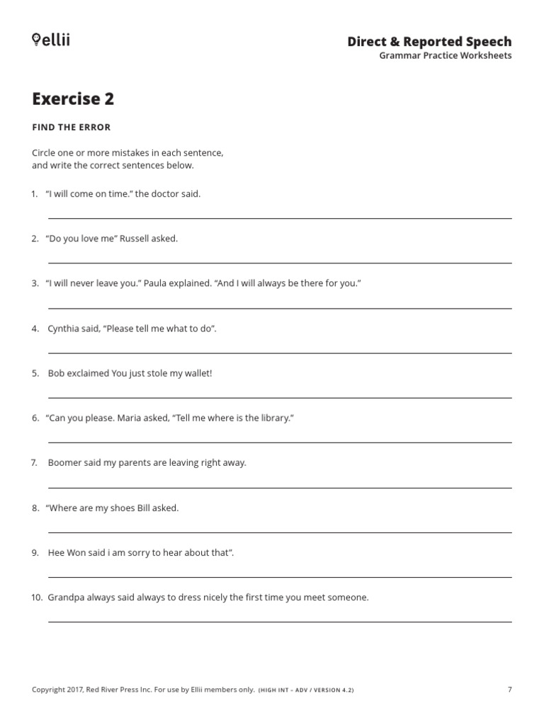 Direct and Reported Speech Removed | PDF | Grammar | Linguistics