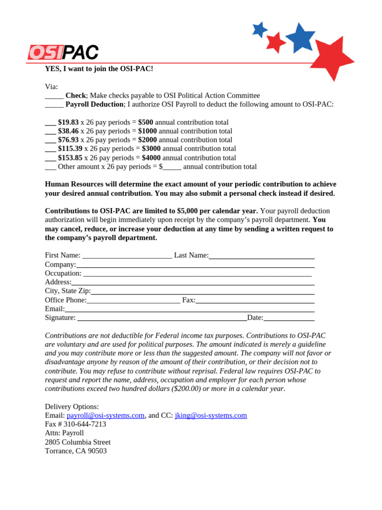 Join OSI Political Action Committee | PDF
