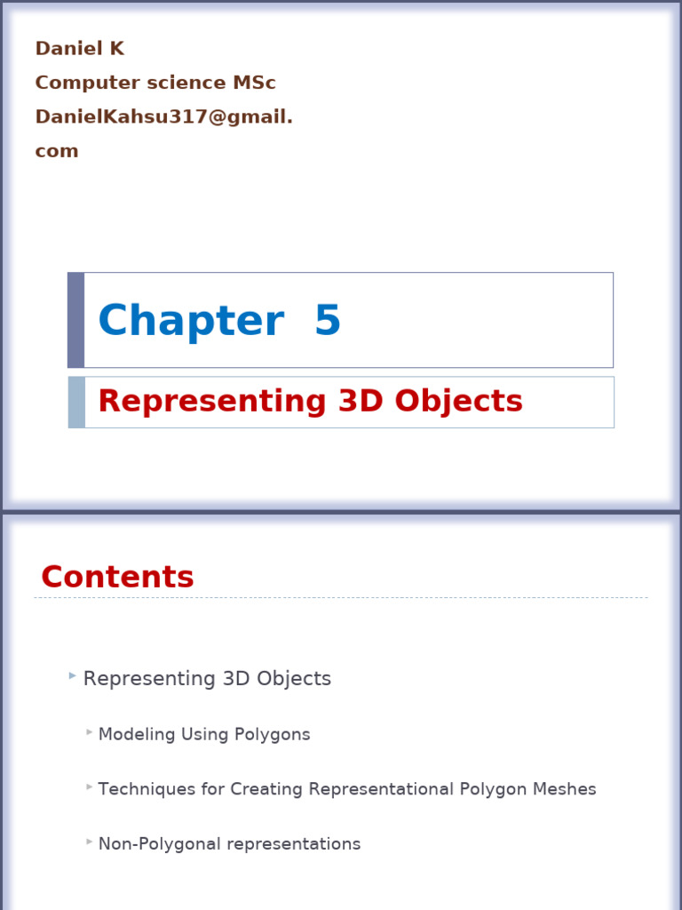 Chapter 5 - Representing 3D Objects | PDF | 3 D Computer Graphics ...