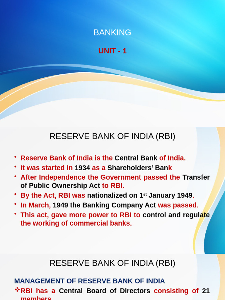Overview of Reserve Bank of India Functions | PDF | Reserve Bank Of ...