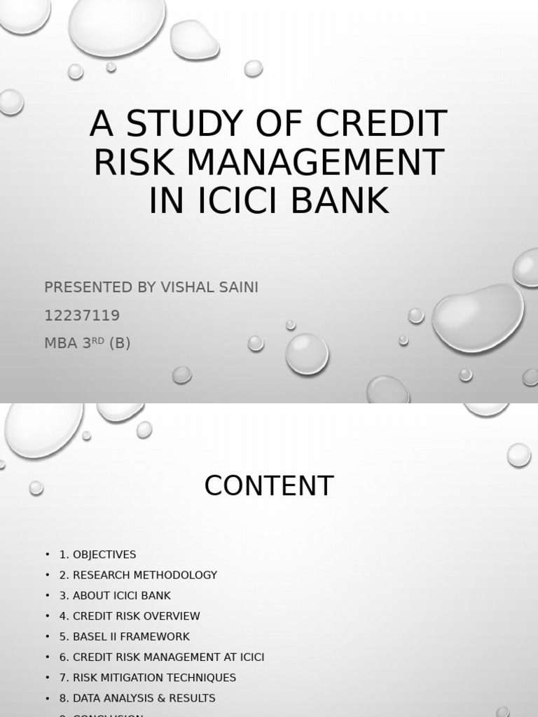 Credit Risk Management in ICICI Bank | PDF | Financial Risk | Credit Risk
