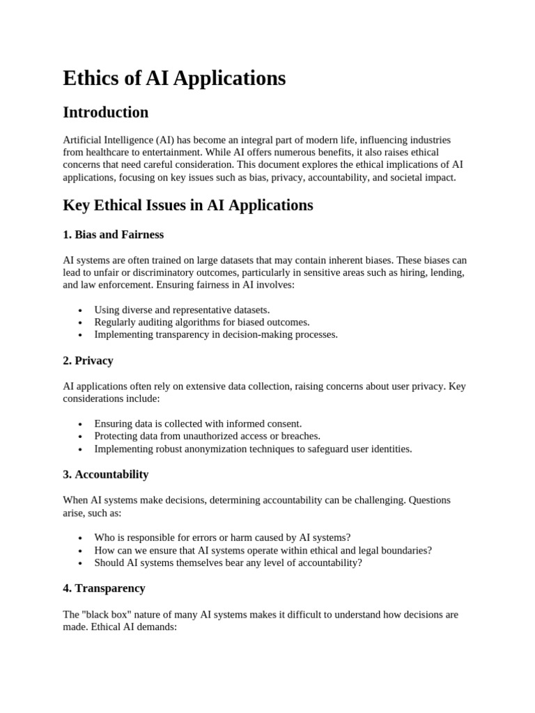 Ethics of AI Applications | PDF | Artificial Intelligence ...