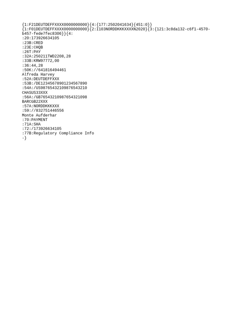 Payment Instruction Document | PDF