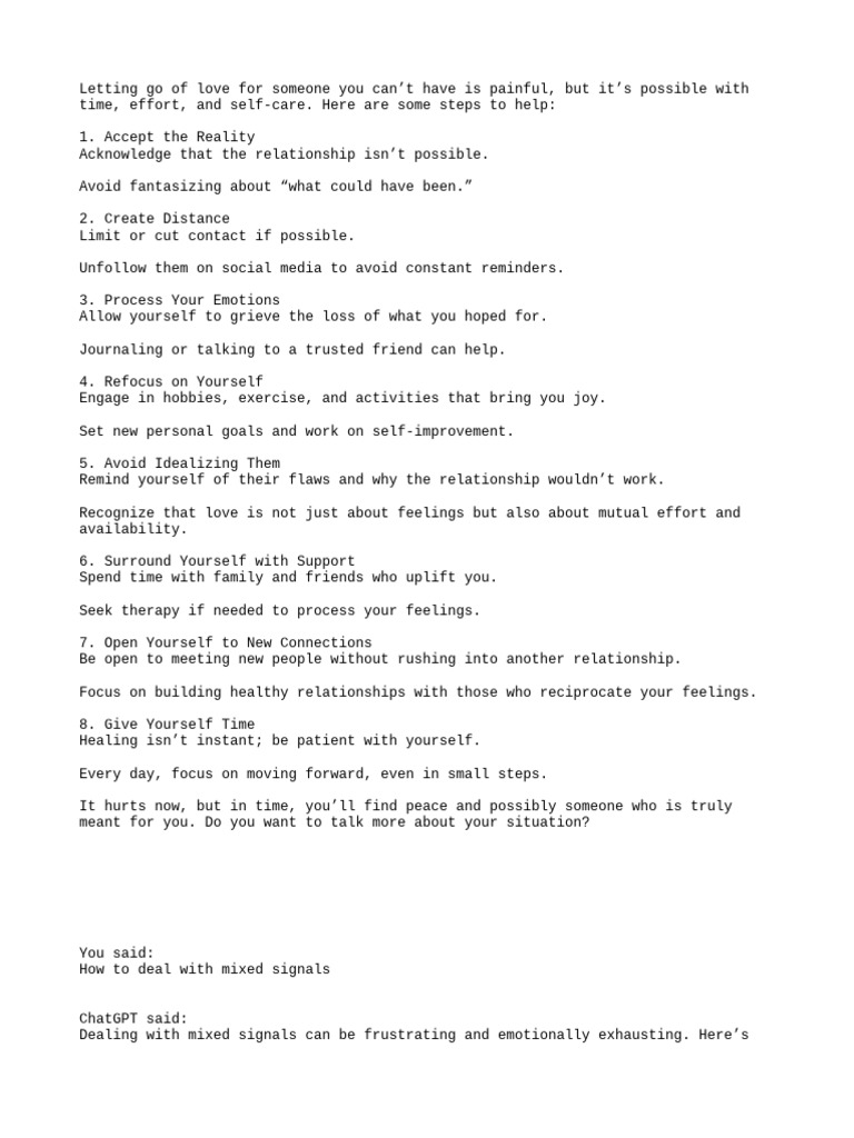 How To Stop Loving Some One | PDF | Feeling | Psychological Concepts