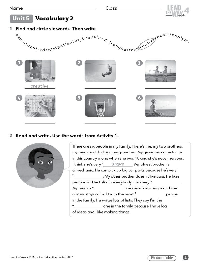 LTW 4 Worksheets Vocabulary U5 2 | PDF