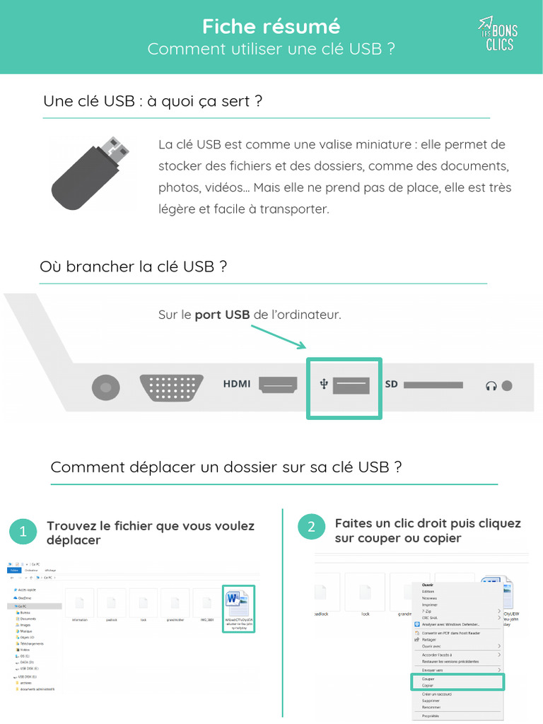 Utiliser une clé USB facilement | PDF