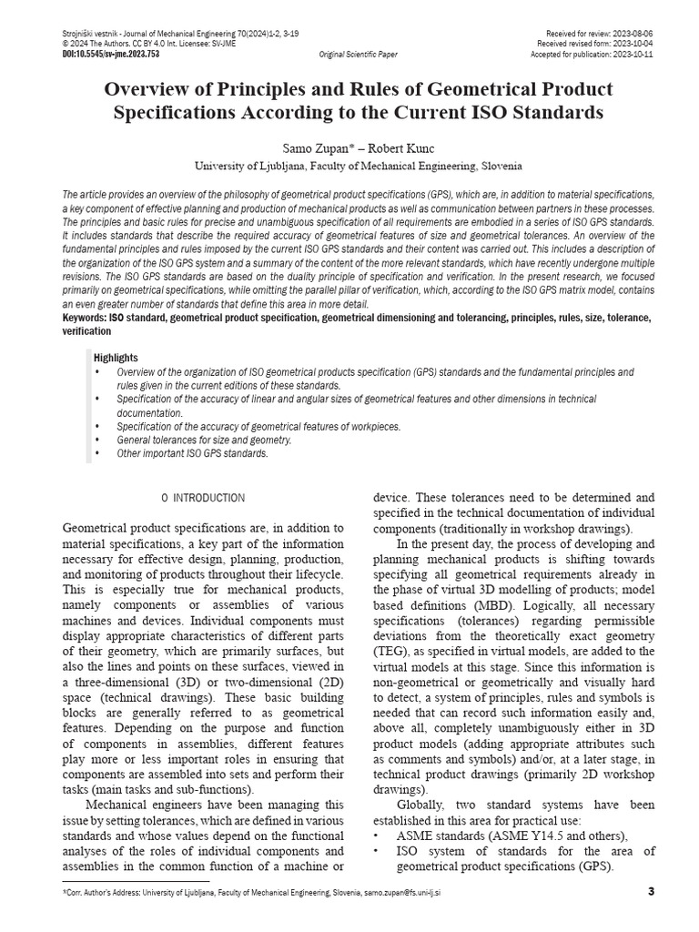 ISO 8062 2023 Principles and Rules of Geometrical PR | PDF ...