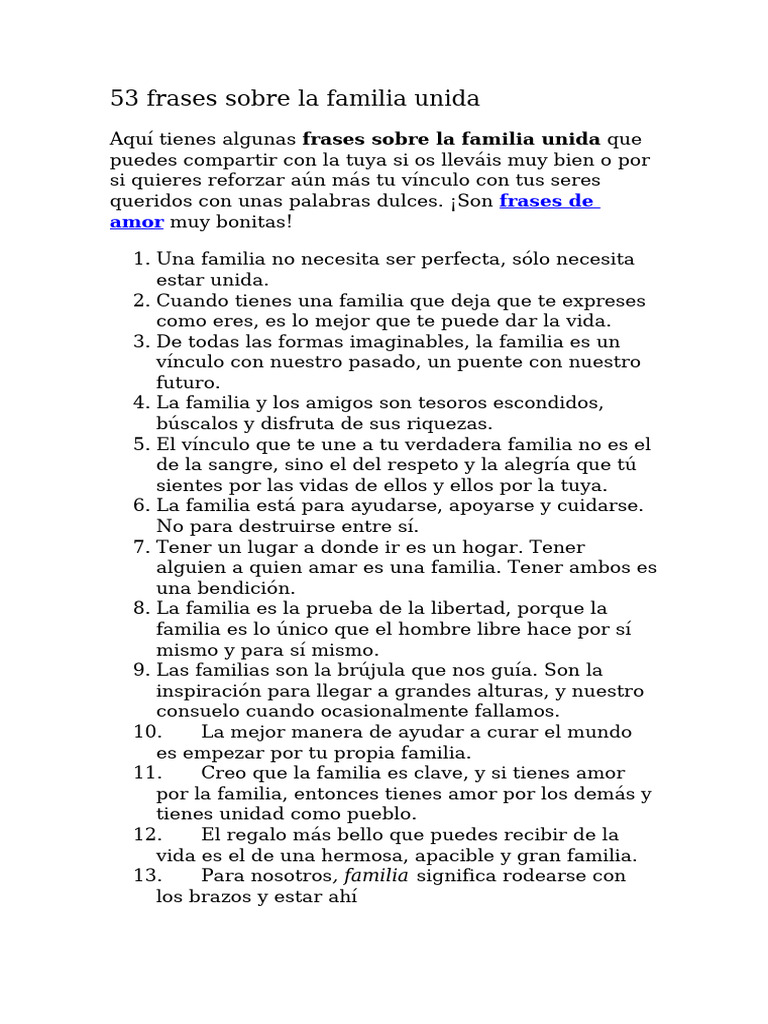 53 Frases Sobre La Familia Unida | PDF | Amor, image size:768x1024