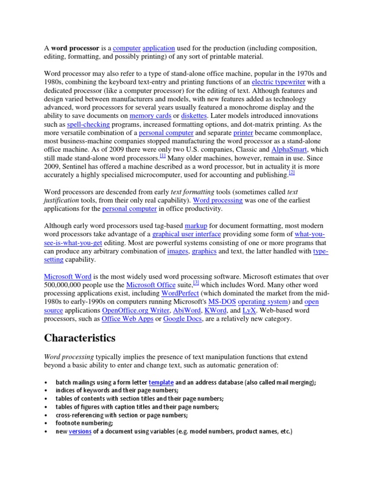 Evolution of Word Processors | PDF | Word Processor | Microsoft Word