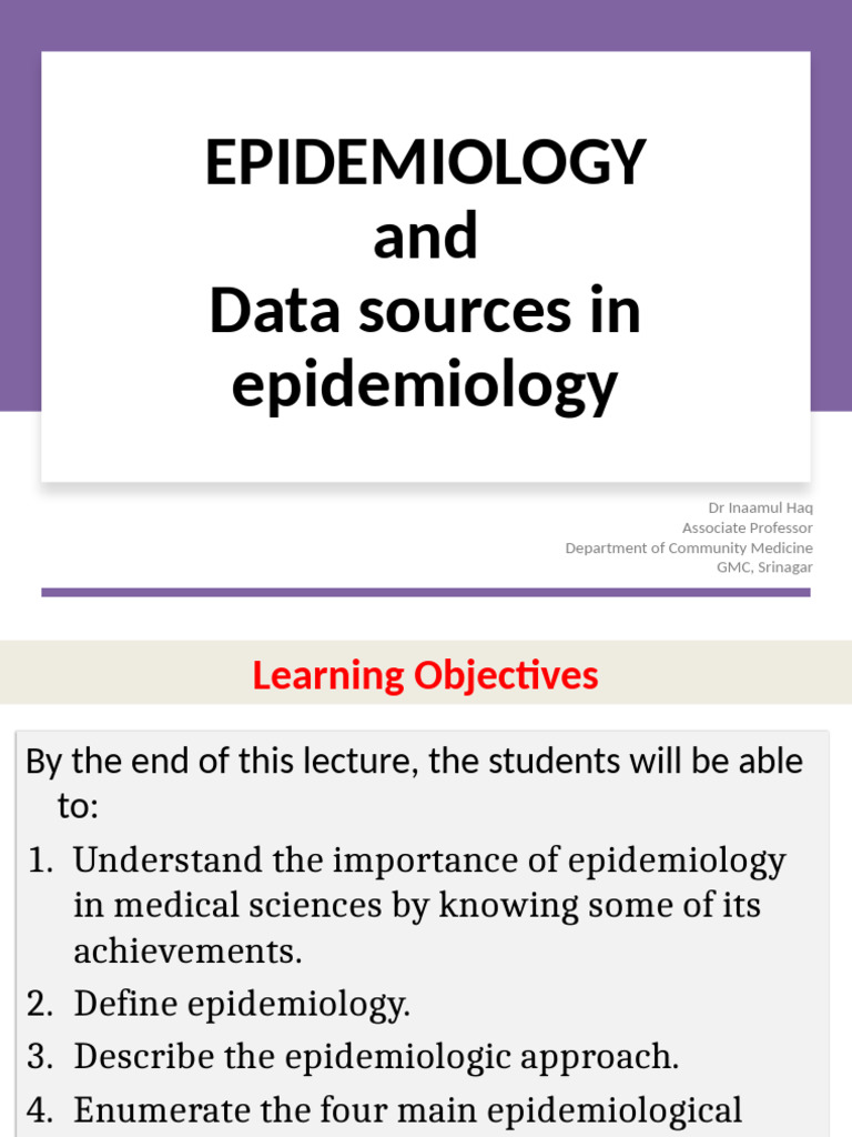 Epidemiology and Data Sources in India | PDF | Census | Epidemiology