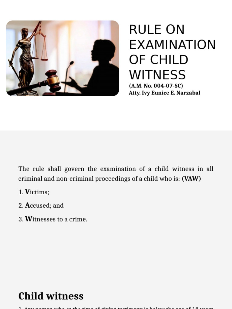 Child Witness Rule and Admission Confession | PDF | Hearsay In United ...