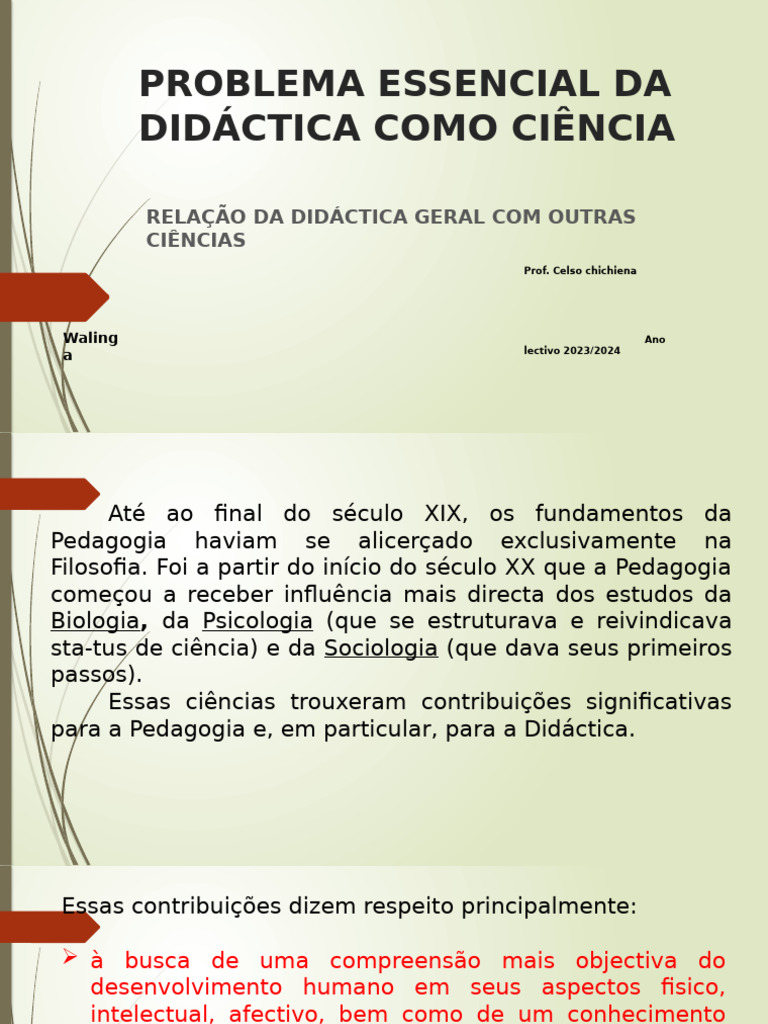 Didática e suas Relações Científicas | PDF | Pedagogia | Science