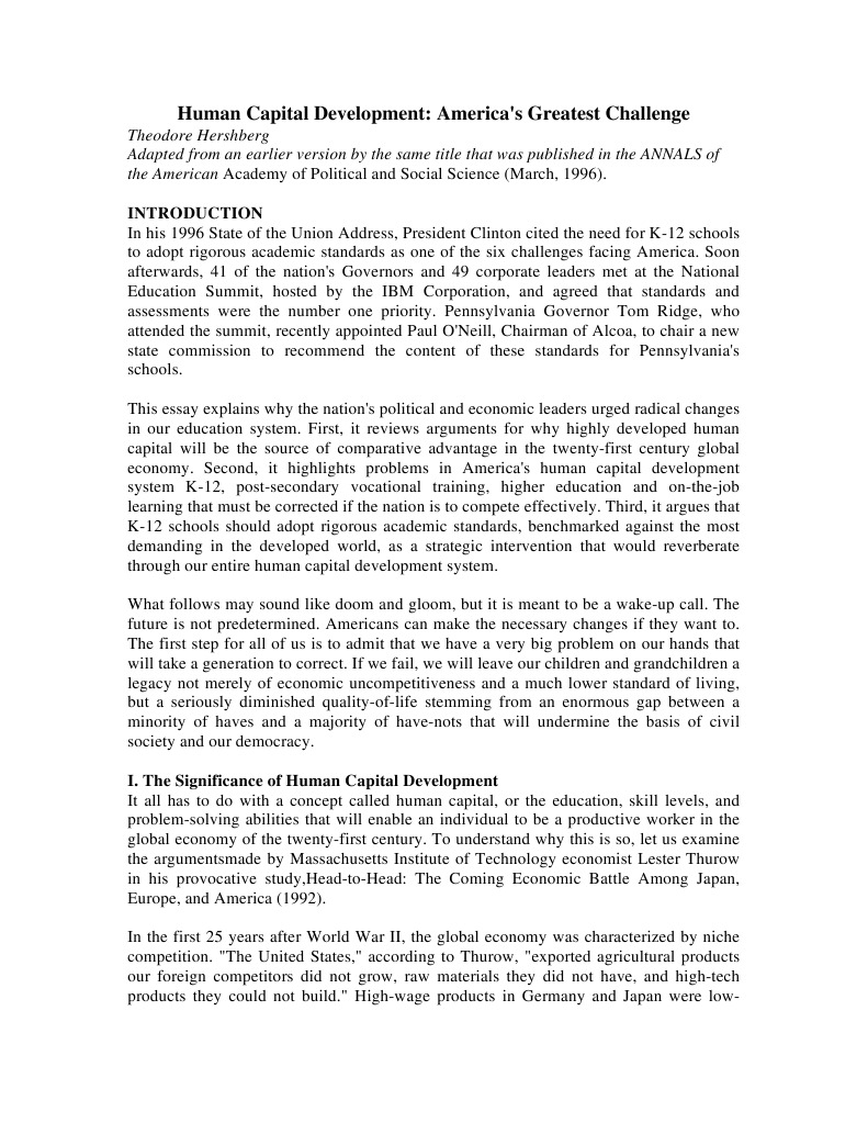 Human Capital Development Challenges | PDF | Finance & Money Management
