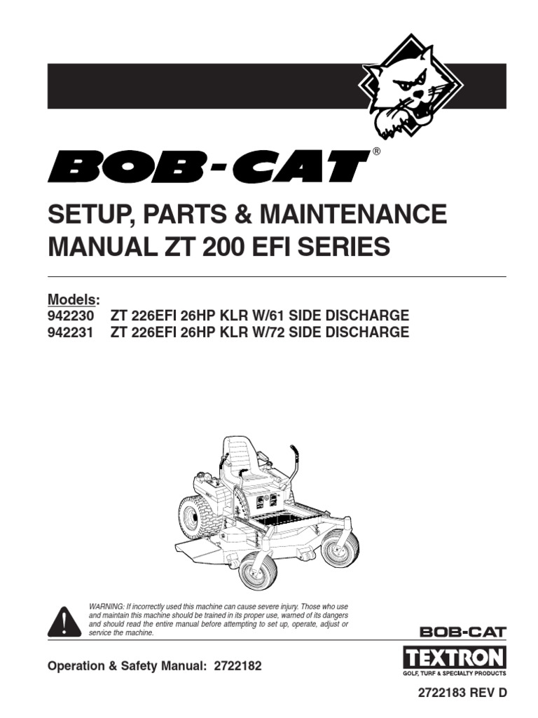 Bobcat ZT2000 Operation & Safety Manual | PDF | Belt (Mechanical