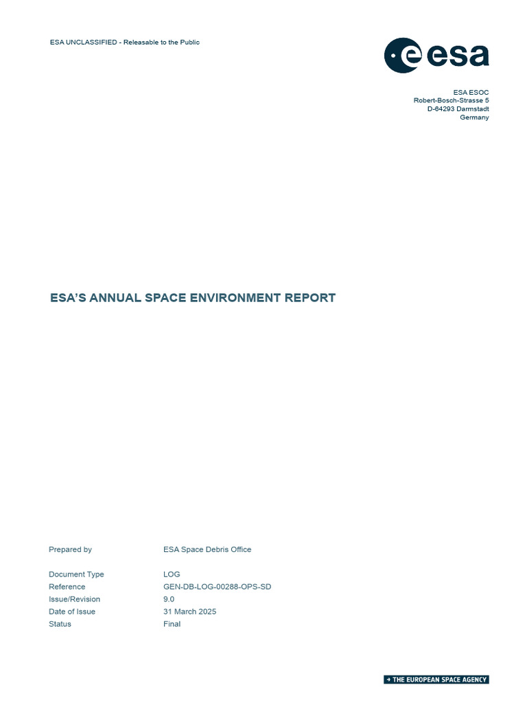 Space Environment Report Latest | PDF | Space Debris | Aerospace