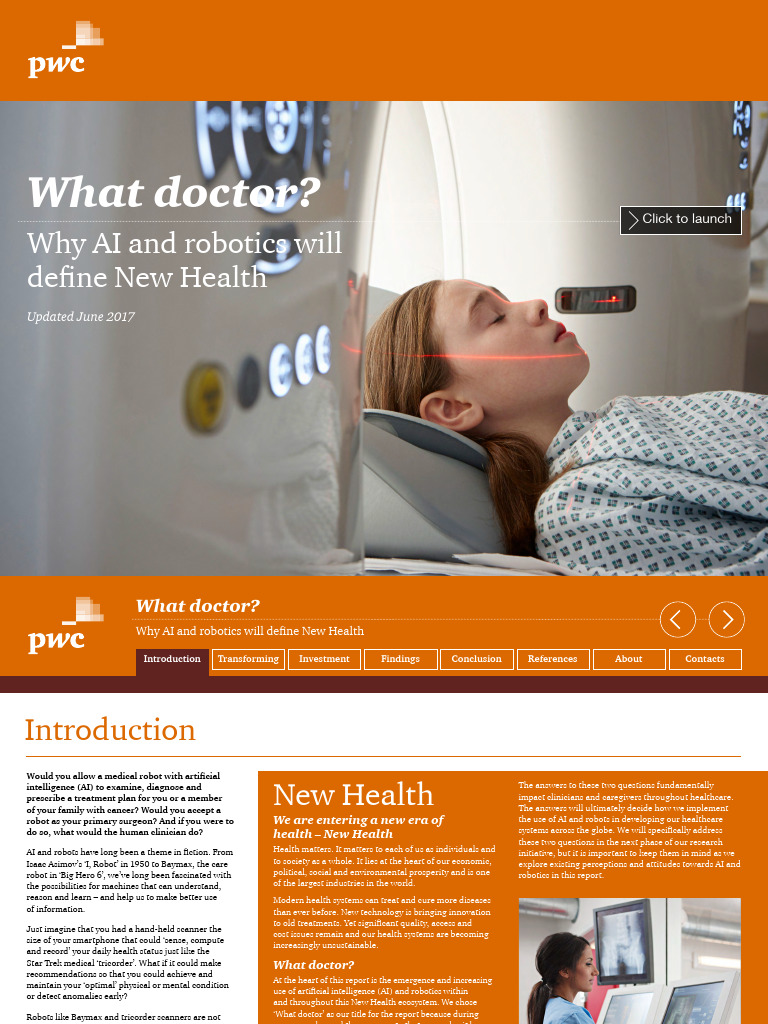 AI and Robotics in New Health Care | PDF | Artificial Intelligence ...